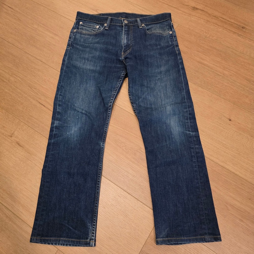 Levis 513 Slim Straight Dark Wash Stretch Denim Jeans Mens 32x26